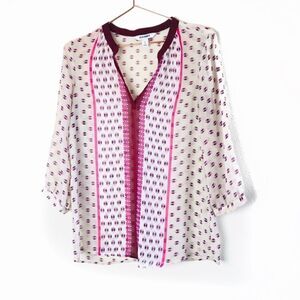 EUC Old Navy Sheer Printed Boho Tunic Top Small
